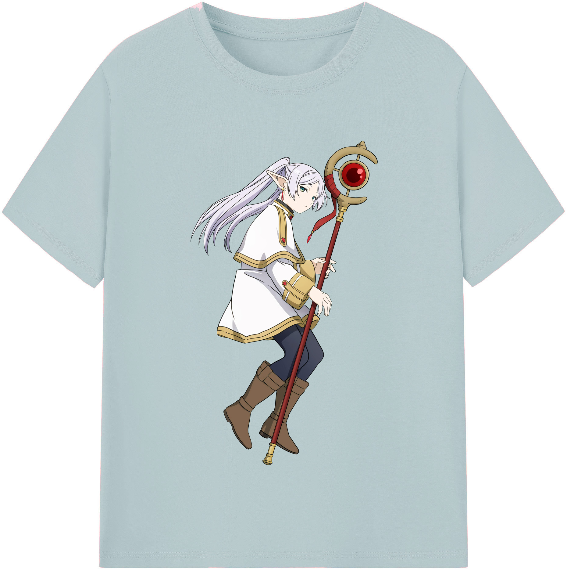（画像用） 葬送のフリーレン Frieren 綿100％半袖Tシャツ（フロントプリント）